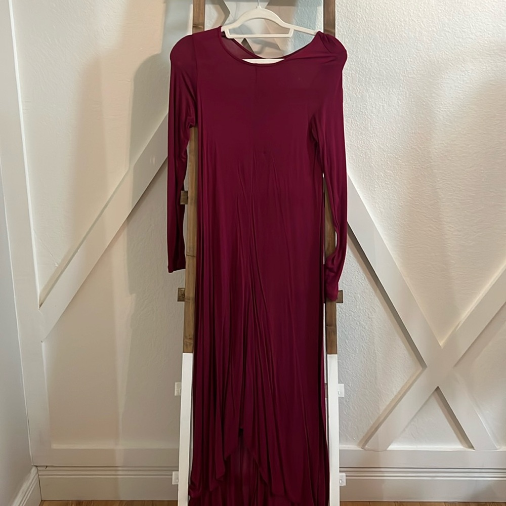 Plum long sleeve maxi dress